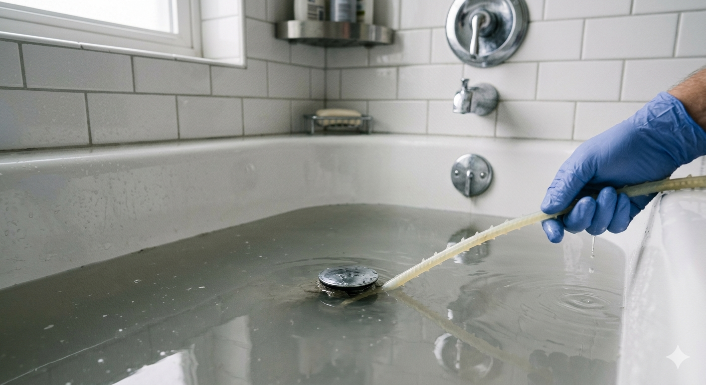 bathtub drain clogged